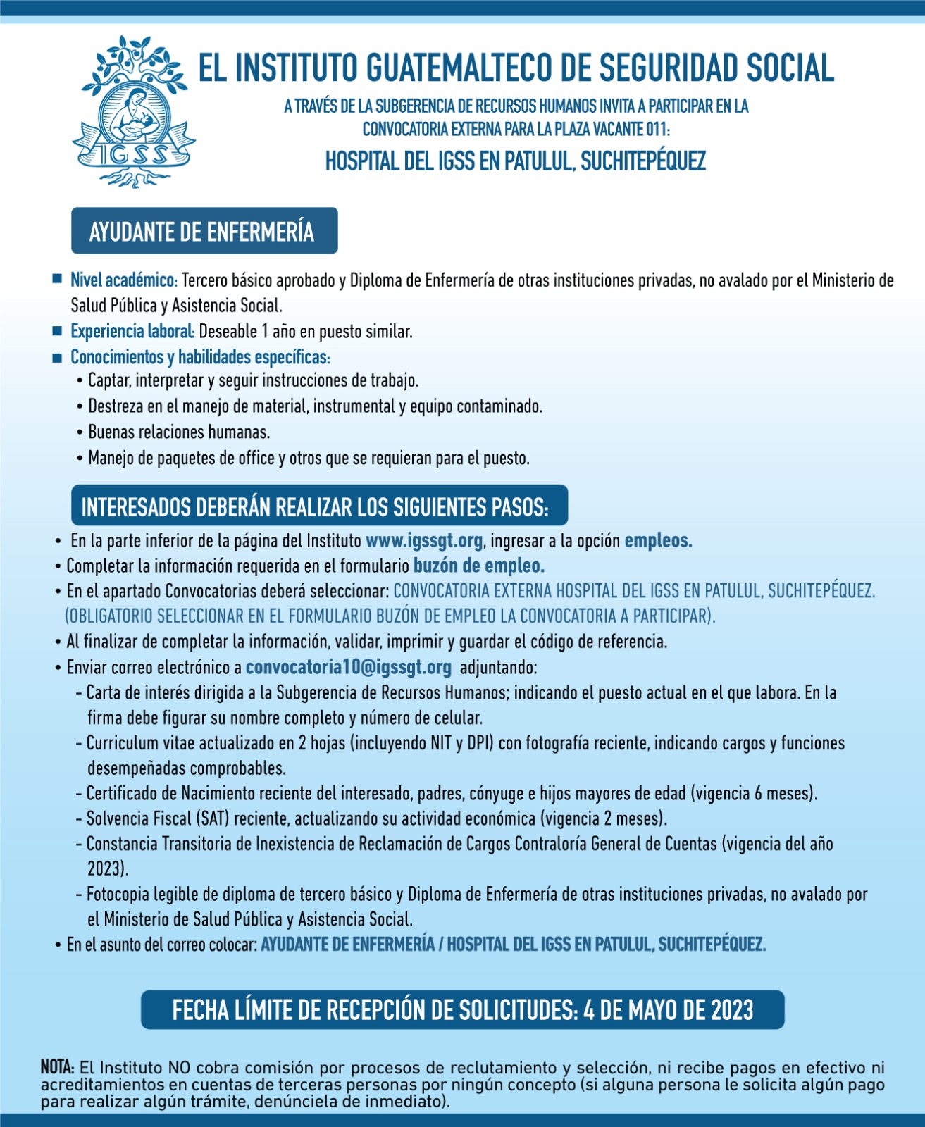 Empleos - Instituto Guatemalteco de Seguridad Social